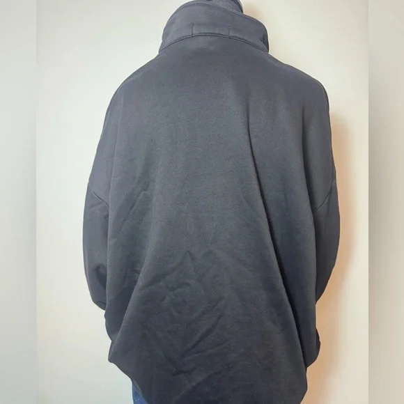 Trendy Queen Oversized Women’s Black Half-Zip Sweatshirt Size L - Picture 6 of 11